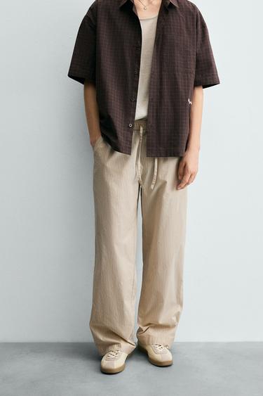 RELAXED FIT STRIPED TROUSERS - striped by Zara