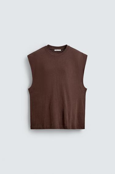 RELAXED FIT TANK TOP - Brown by Zara - Image 5