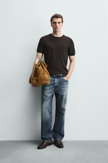 VISCOSE BLEND KNIT T-SHIRT - Stripes by Zara