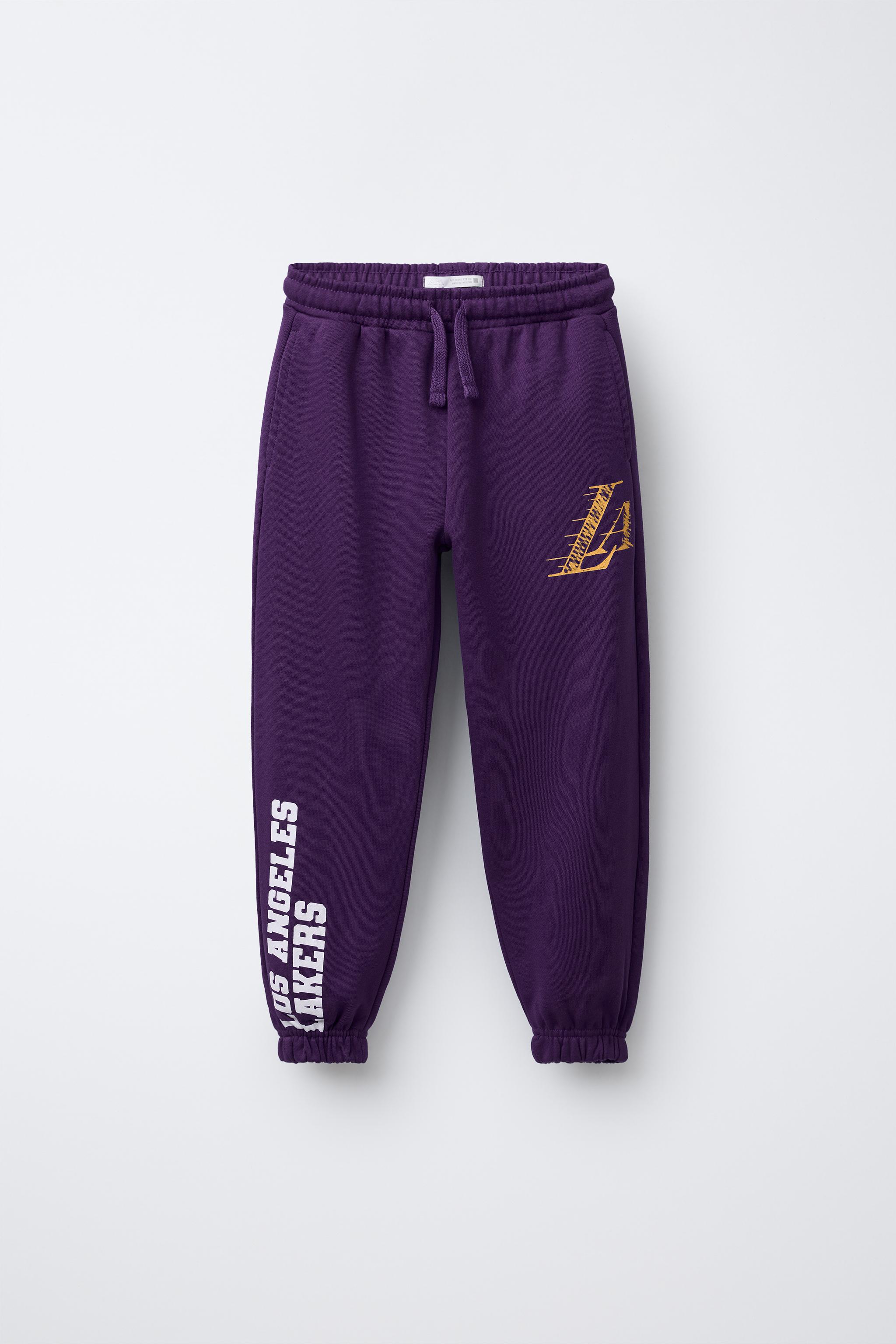 LAKERS ロゴ入り パンツ LOS ANGELES LAKERS NBA JOGGER TROUSERS - Purple | ZARA Spain