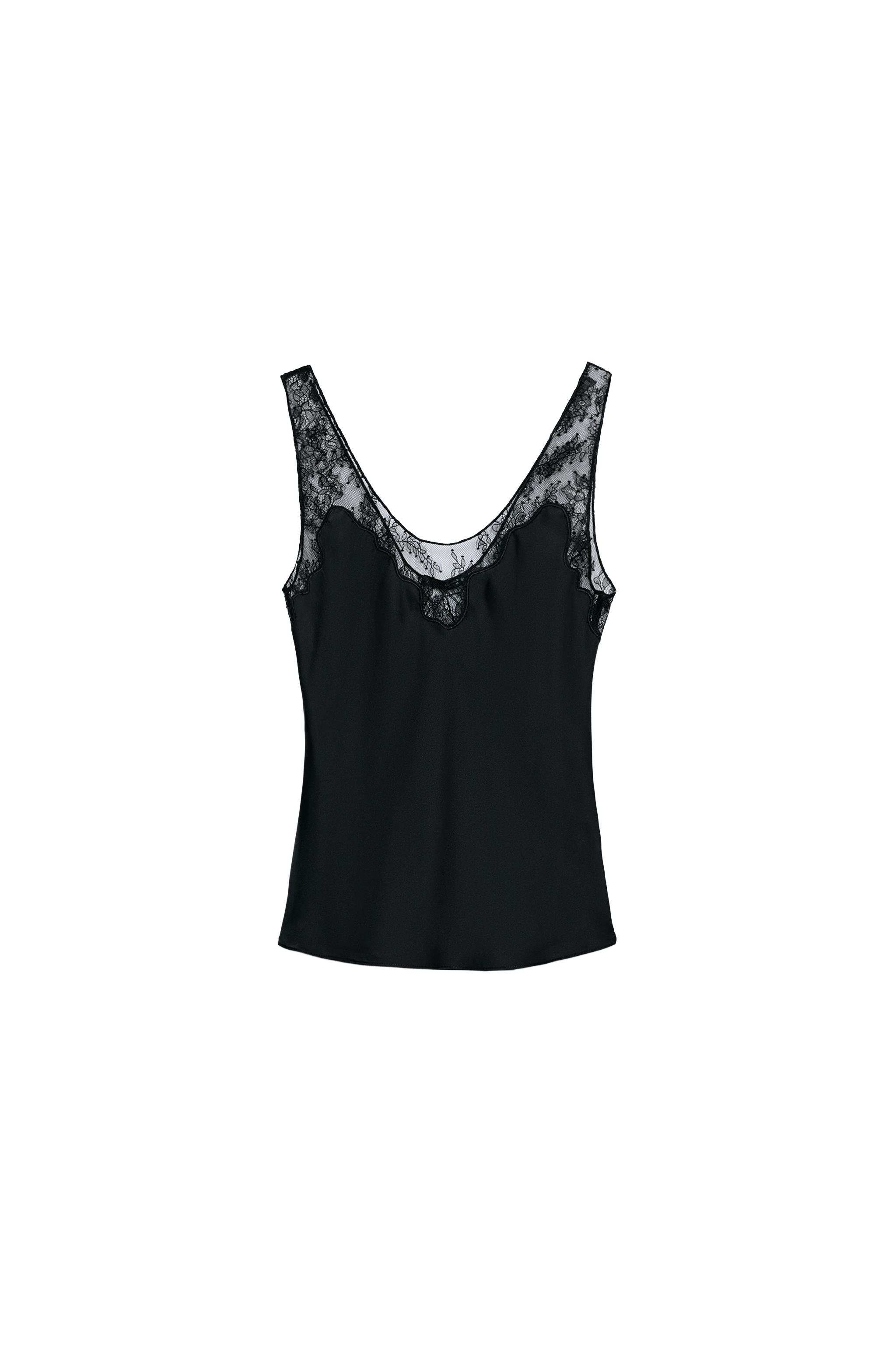 SATIN EFFECT LACE TOP ZW COLLECTION
