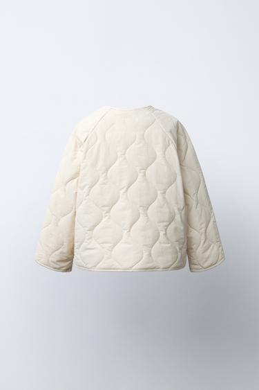BLOUSON MATELASSÉ À LACETS - Écru de Zara - Image 3