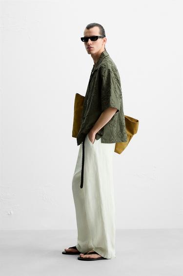CHEMISE RELIEF FLORAL - Kaki foncé de Zara - Image 4
