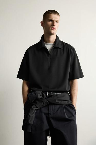 POLO TÉCNICO CREMALLERA - Negro de Zara