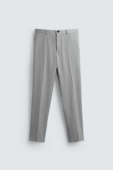 PANTALÓN TRAJE ESTRUCTURA - Gris claro de Zara