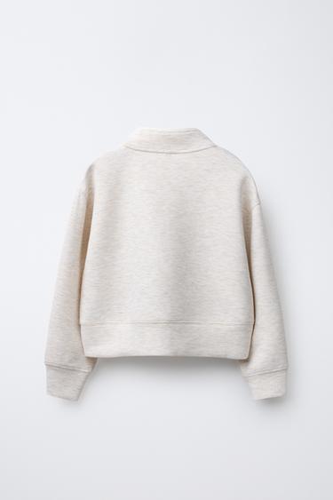 RAISED SLOGAN SWEATSHIRT - Sand / Marl by Zara - Image 1