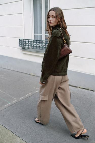 حقيبة كتف طويلة - شوكولاتة الخاص بـ Zara