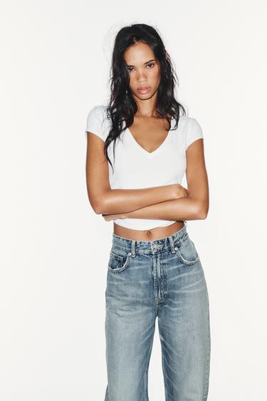 TRF HIGH-RISE WIDE-LEG JEANS — Light blue 2