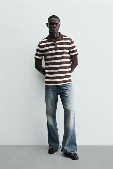 POLO ESTRUCTURA VERTICAL - Chocolate de Zara - Imagen 0