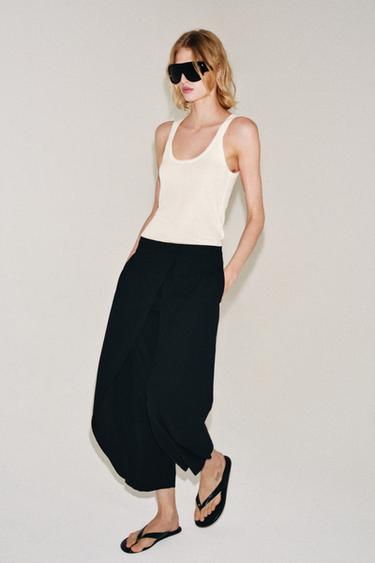 ZW COLLECTION TROUSERS WITH FRONT PLEATS - Black by Zara