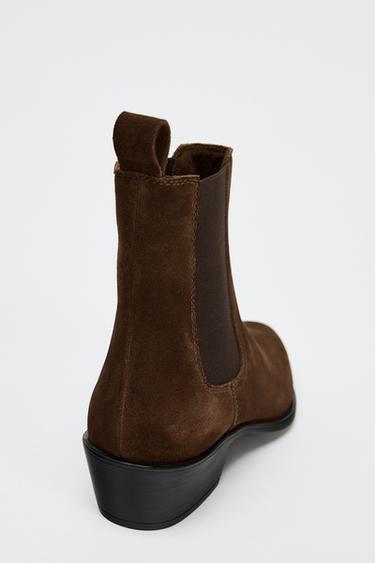 CHELSEA ANKLE BOOTS WITH PULL TAB - Brown by Zara - Image 4
