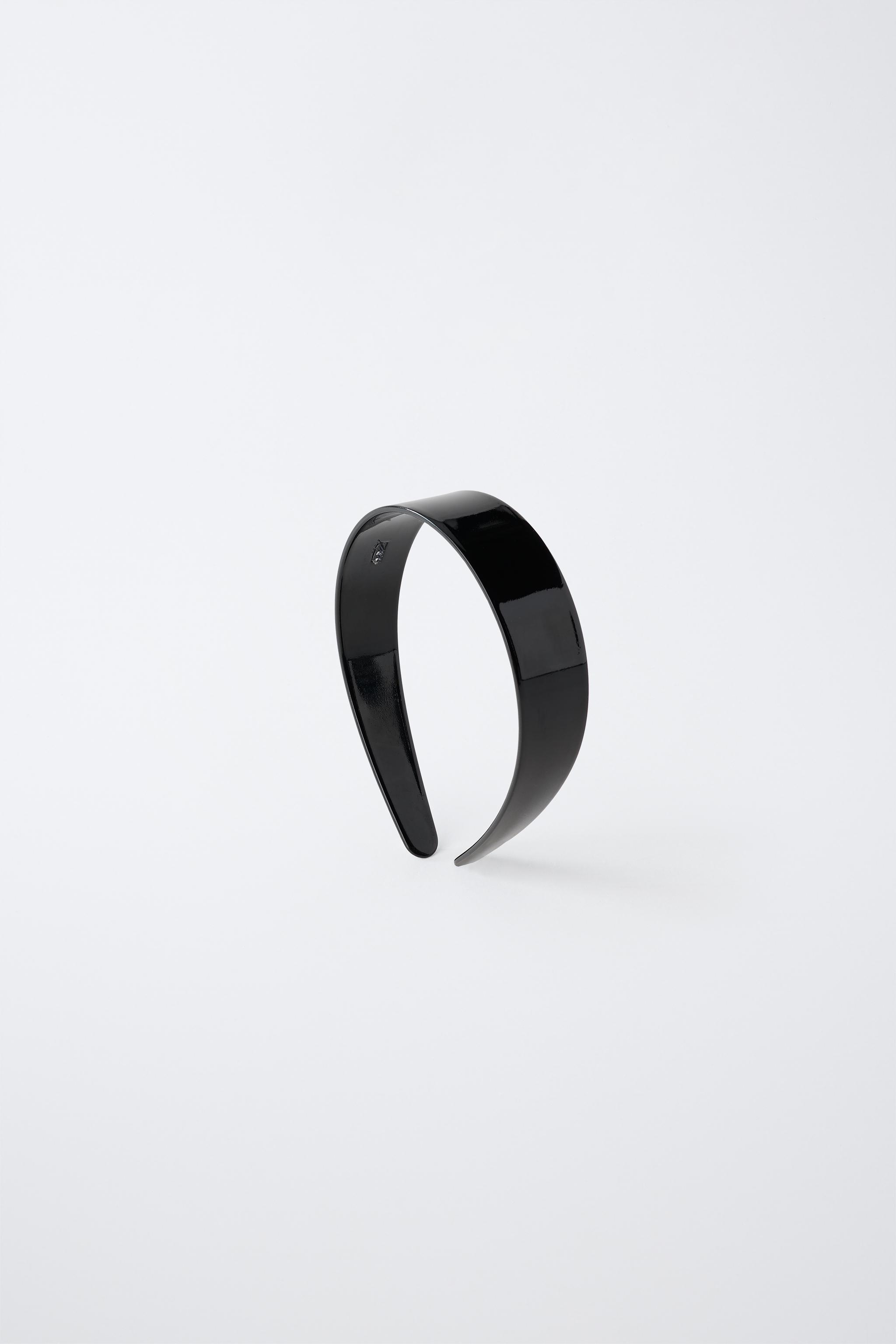 TORTOISESHELL EFFECT HEADBAND — Black