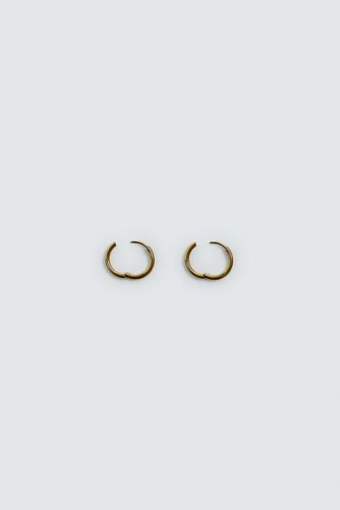 STAINLESS STEEL HOOP EARRINGS - Gold by Zara - Image 2