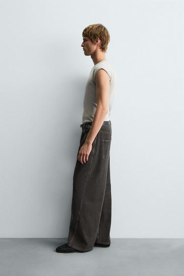 TWIST SEAM RELAXED FIT TROUSERS - Dark grey by Zara - Image 3