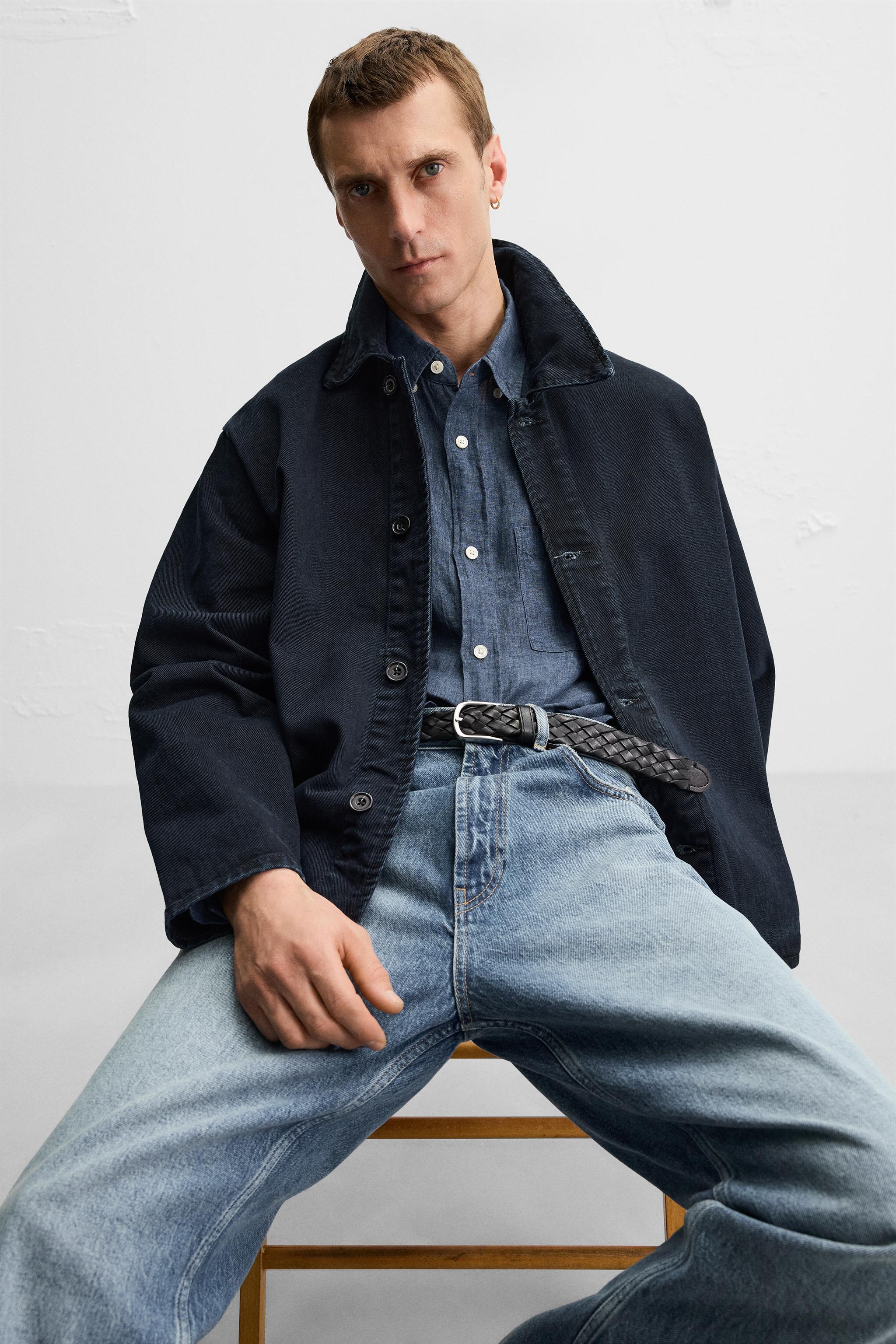 ZARA boxy fit デニムジャケット BOXY FIT DENIM JACKET - Dark navy | ZARA Australia