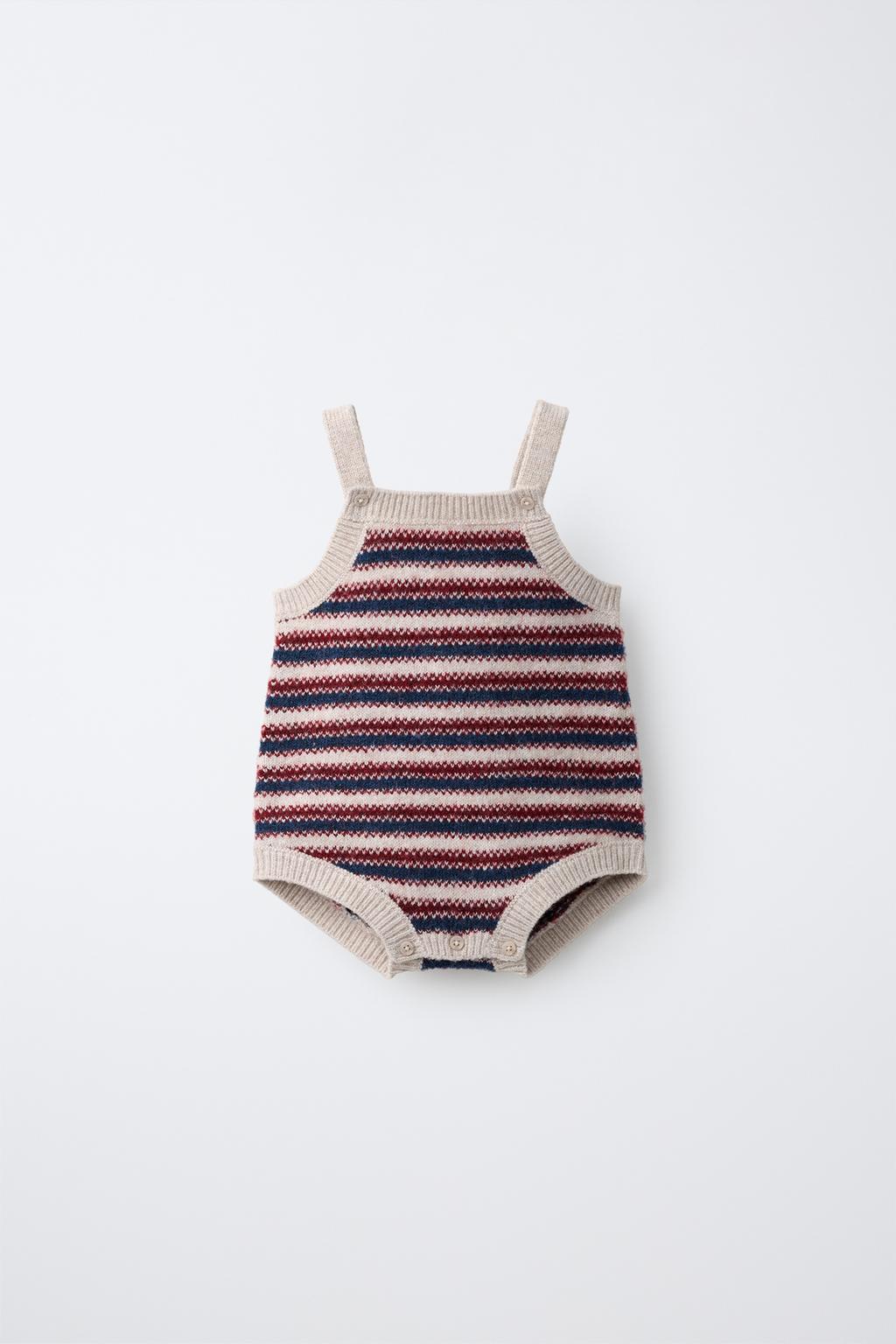 STRIPED KNIT ROMPER