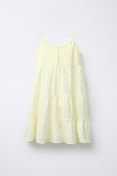 TEXTURED DRESS WITH PANELS - Yellow by Zara - Image 0