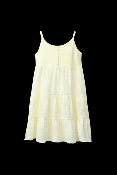 KLEID MIT STRUKTUR-MIX UND EINSÄTZEN - Gelb von Zara - Bild 0
