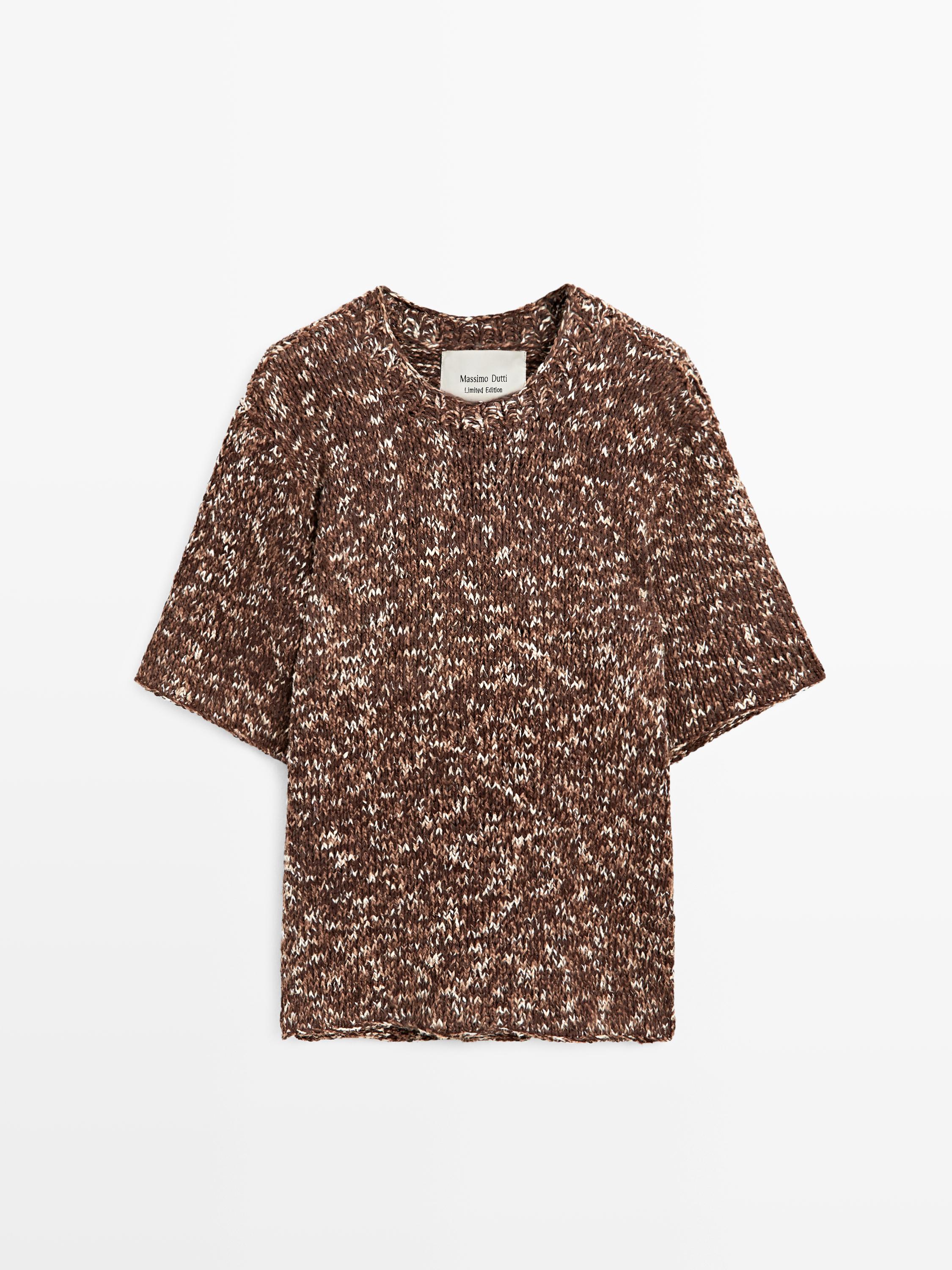 Pull bi-matière maille et cuir - LIMITED