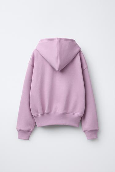 SWEAT JOGGING INSCRIPTION CAPUCHE - Rose de Zara - Image 1