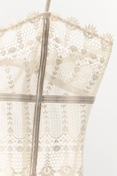 STRAPPY GUIPURE BODYSUIT - Ecru by Zara - Image 5