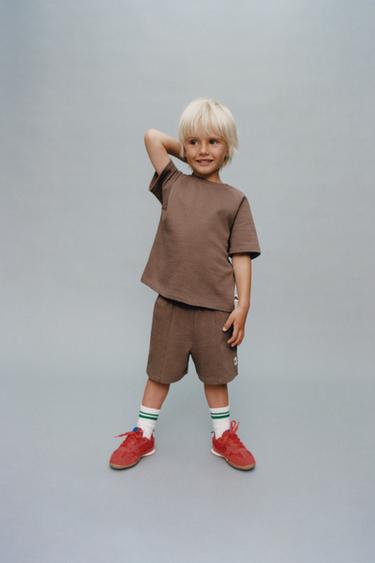 Zara JOGGING SET WITH LABEL - Light brown