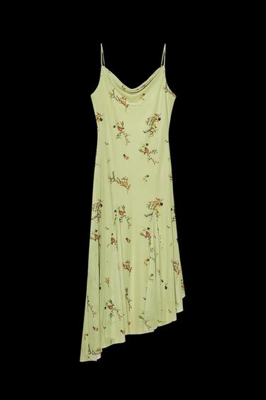 PRINTED TULLE MIDI DRESS - Light green by Zara - Image 0