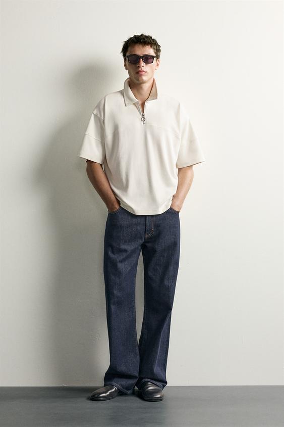 POLO INTERLOCK CREMALLERA - Blanco roto de Zara - Imagen 0
