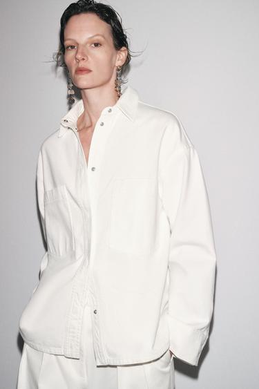 ZW COLLECTION POCKET OVERSHIRT - Oyster-white by Zara - Image 1