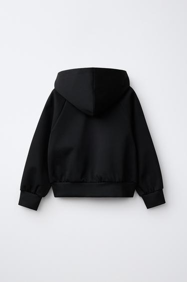 SOLID INTERLOCK HOODIE — Black 2