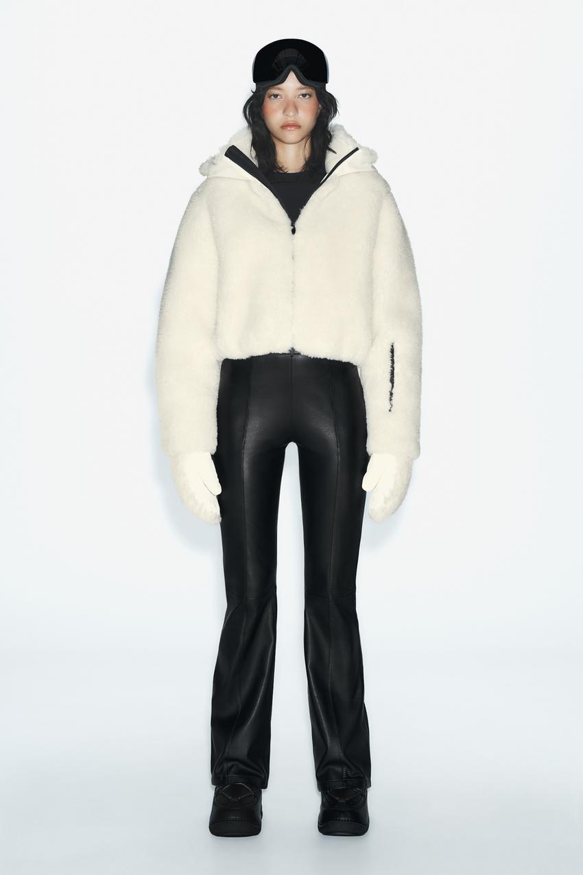 SKI COLLECTION レザー100%フレアパンツ - ブラック | ZARA Japan / 日本