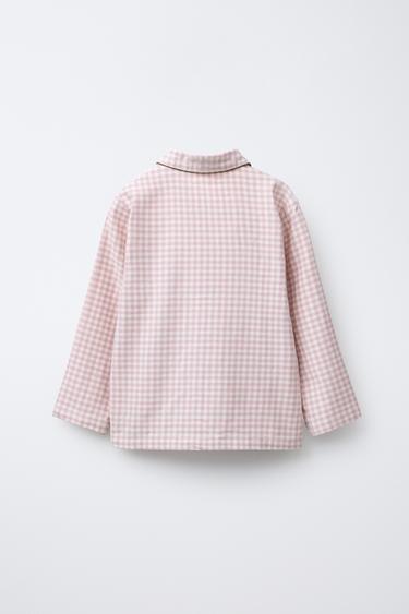 AGES 6-14 / FLANNEL GINGHAM PYJAMAS - Pink by Zara - Image 2
