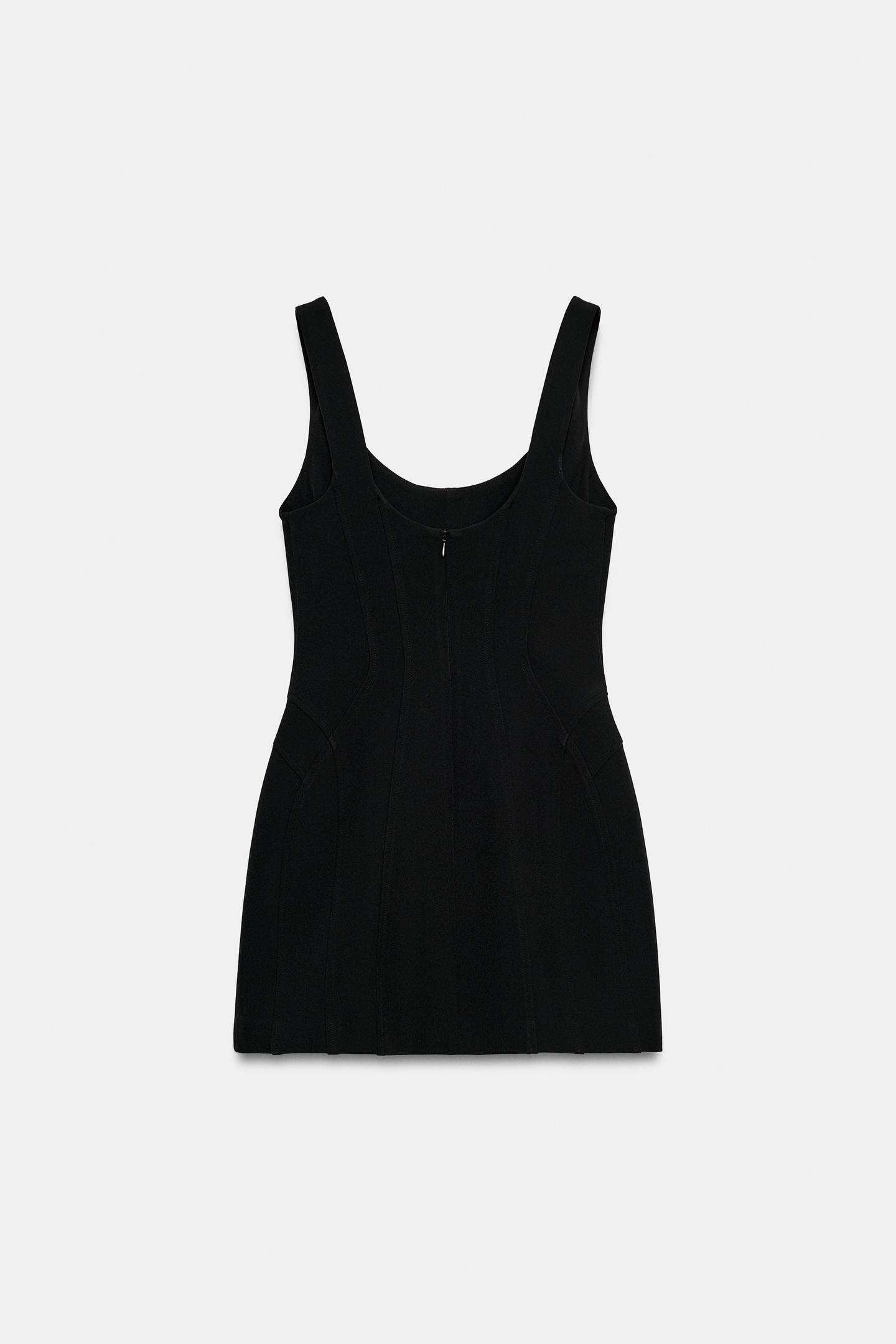 Женское платье Zara Voluminous Seam Mini, цвет: Чёрный — фото 7