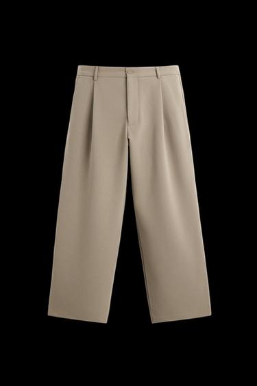 Zara RELAXED FIT PLEATED PANTS - taupe brown - Image 0