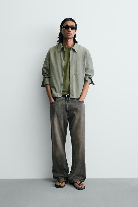 CROPPED FIT ZIP-UP OVERSHIRT from Zara - $79.90
