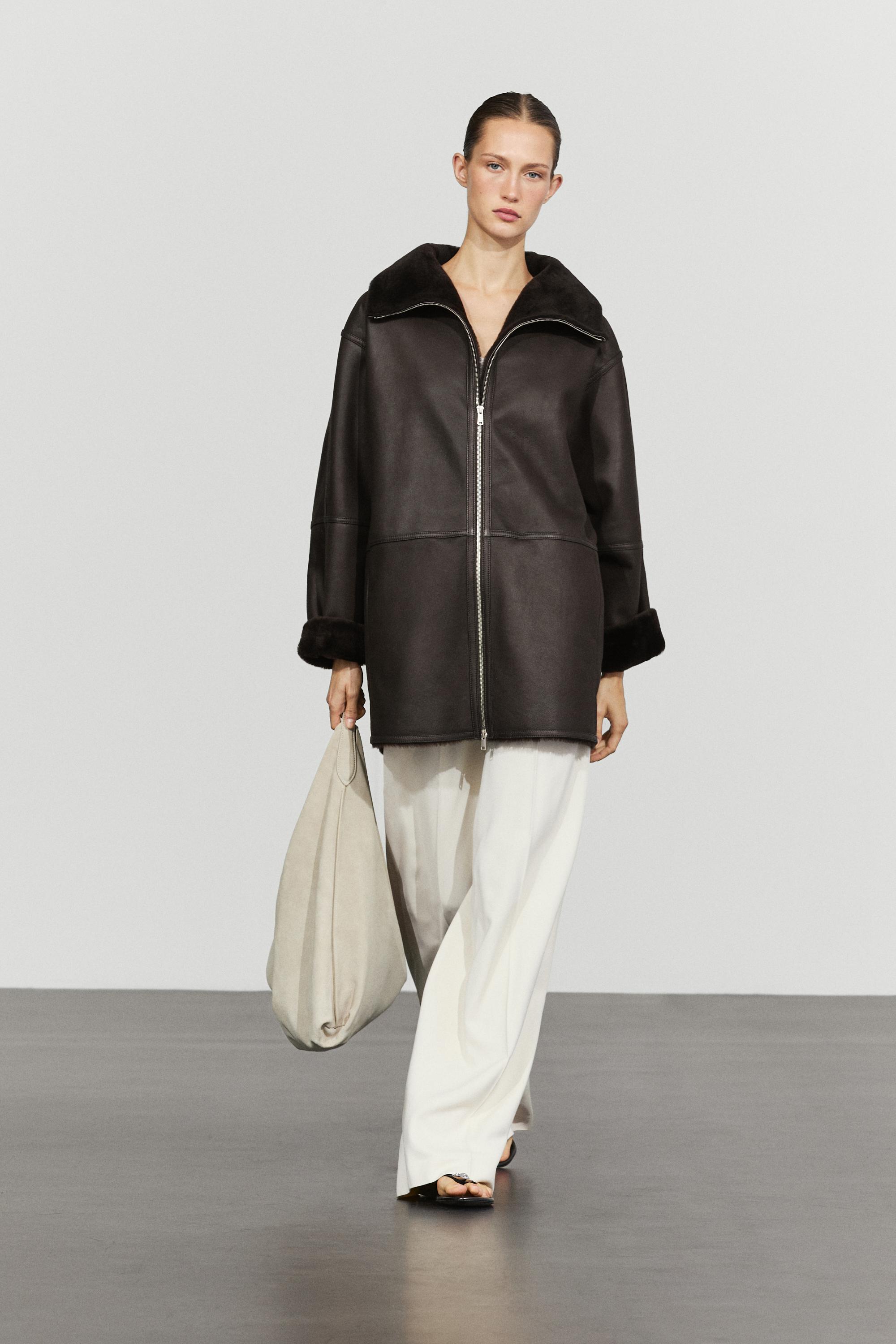 Double-faced lambskin fur coat — Brown