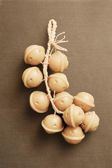 PACK OF CHRISTMAS SLEIGH BELL CASCADE CANDLES (PACK OF 12) - Beige by Zara - Image 4