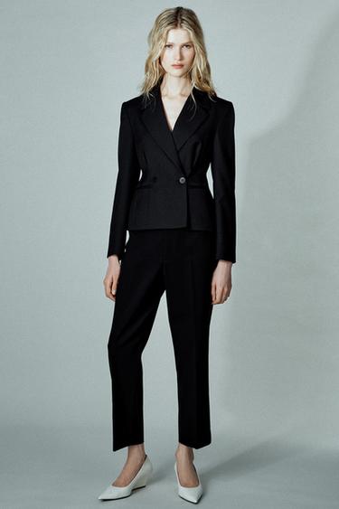 CALÇA COM VINCO ZW COLLECTION - Preto da Zara