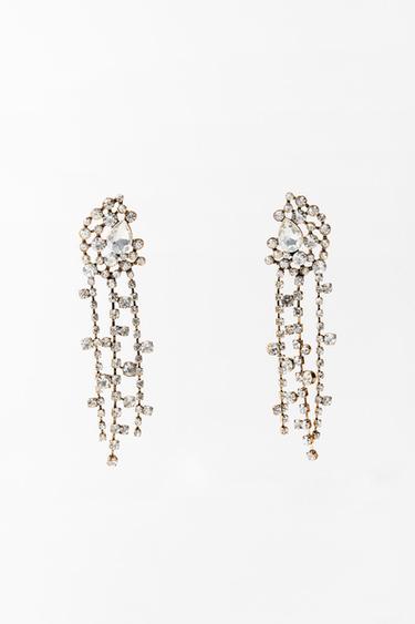 CASCADE RHINESTONE EARRINGS - Golden by Zara