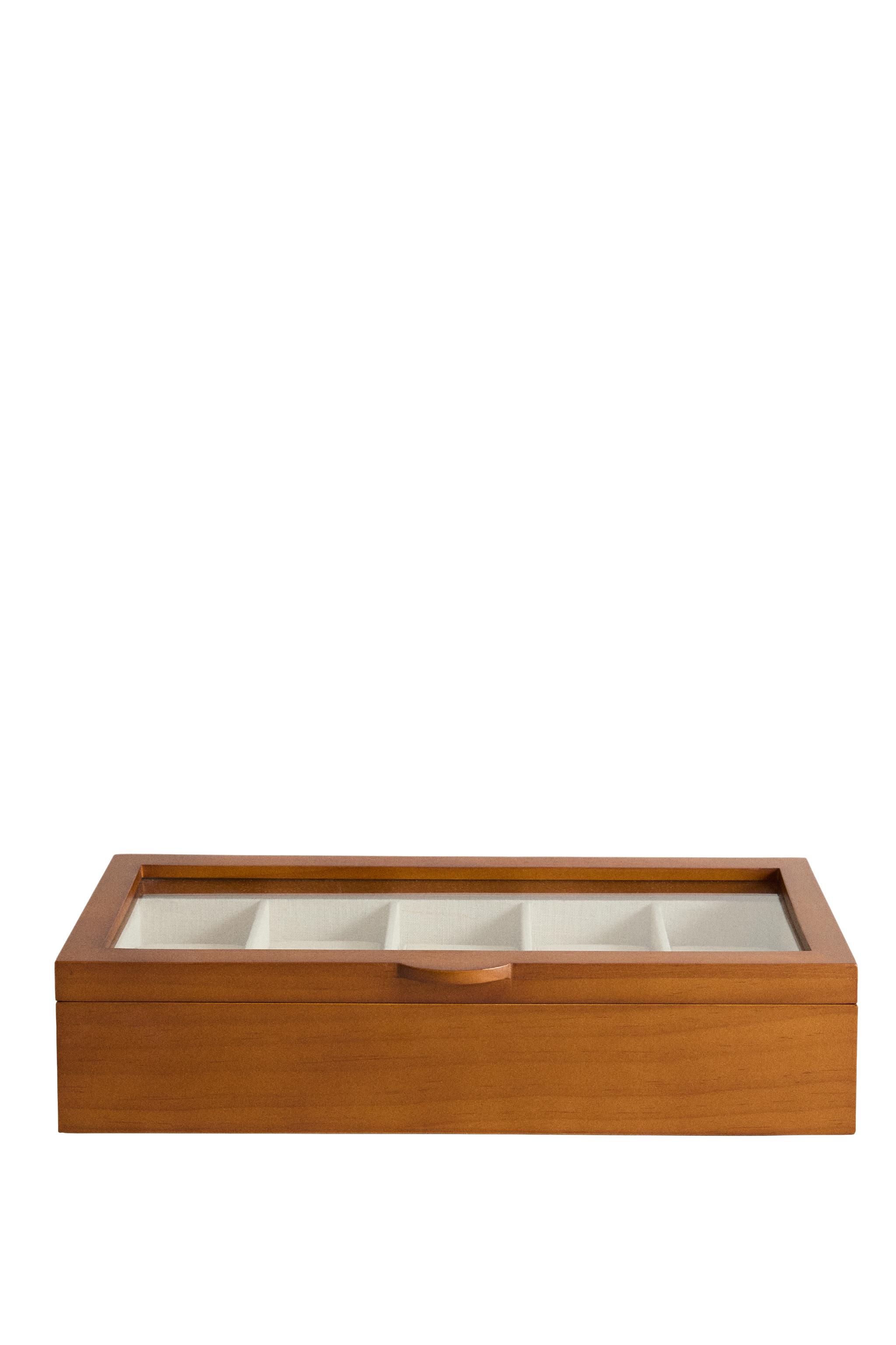 WOODEN AND LINEN WATCH BOX - Brown | ZARA Turkey