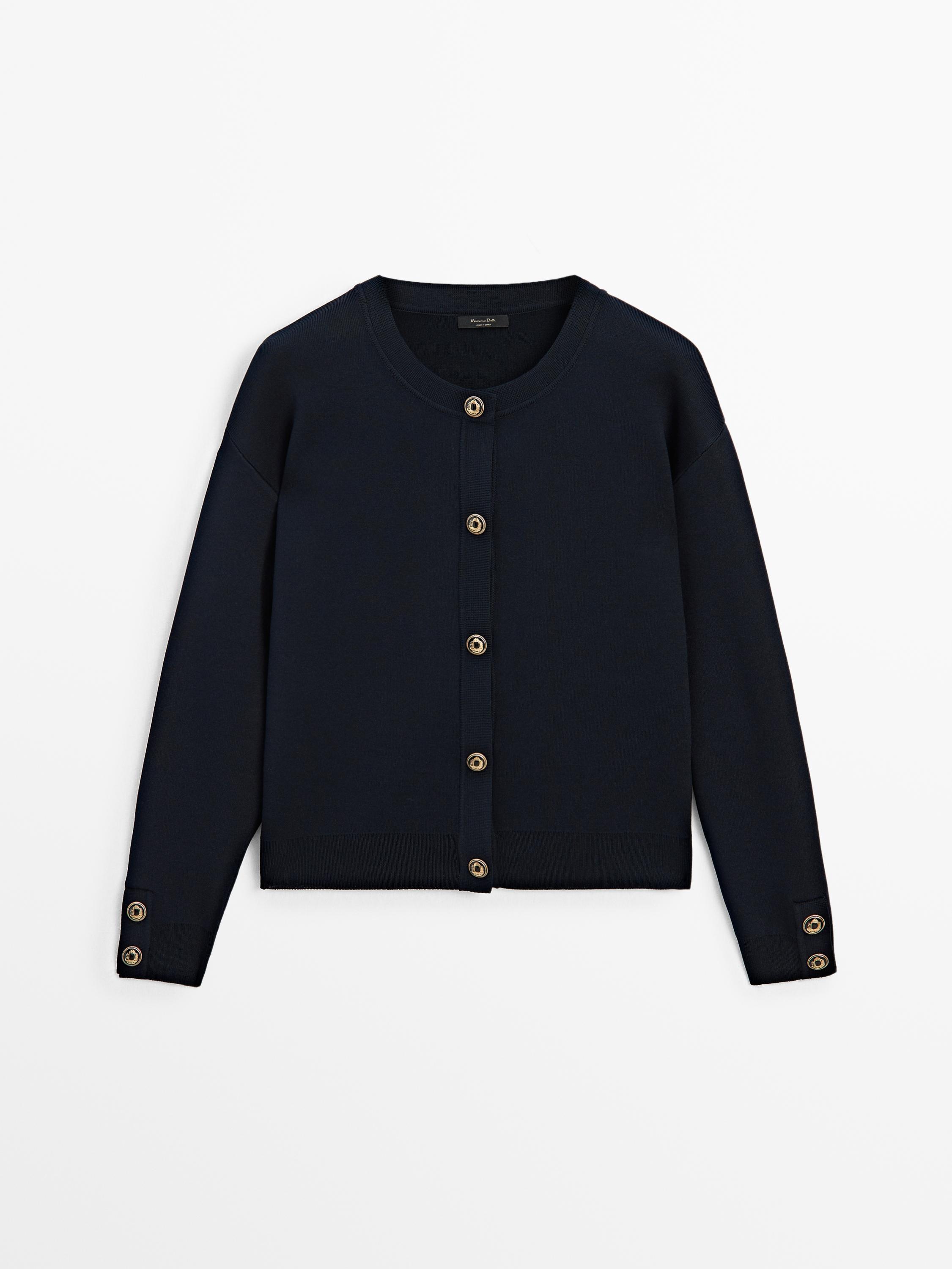 Zara navy cardigan sale