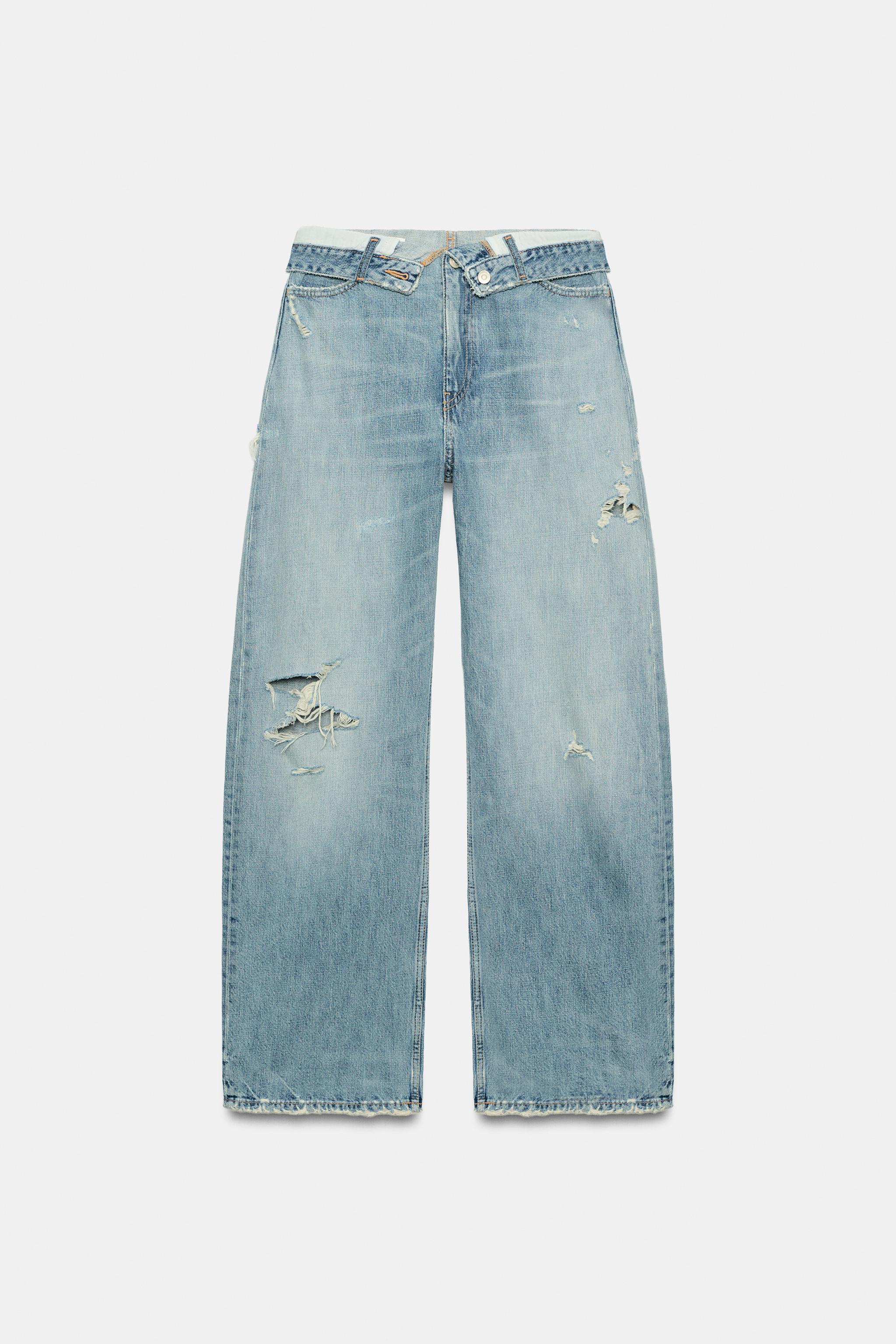 TRF MID-RISE FOLDED WAIST JEANS