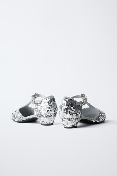 SEQUIN HIGH-HEEL SHOES - Silver by Zara - Image 4