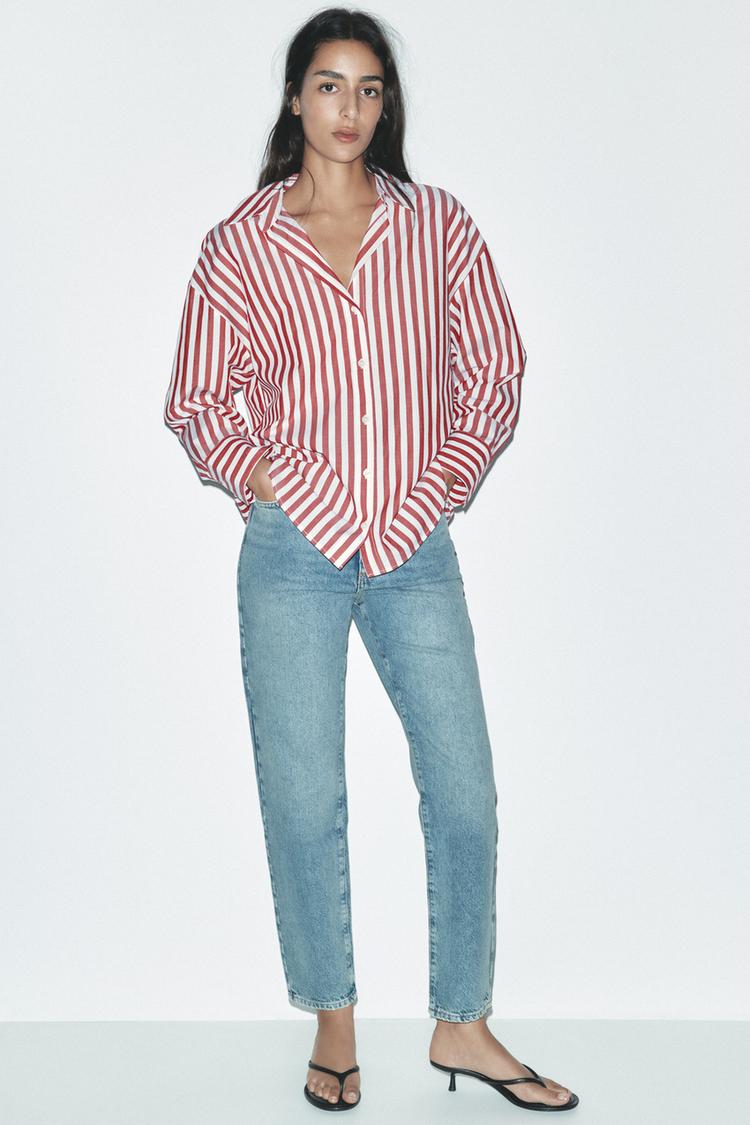 CAMISA RAYAS frambuesa ZARA Chile - Main Image