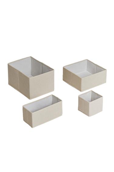 FOLDABLE COTTON STORAGE BOX - Light beige by Zara