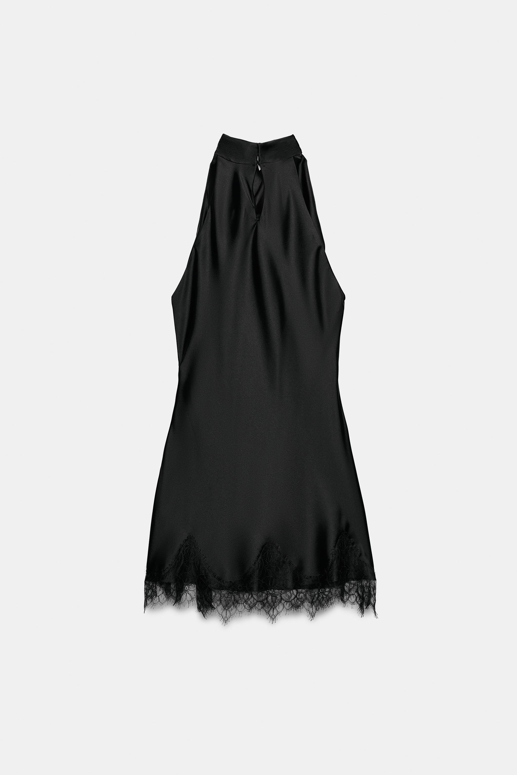 SATIN LACE MINI DRESS