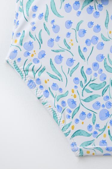2-6 YEARS/ LEAF PRINT SWIMSUIT WITH RUFFLES - Blue by Zara - Image 3