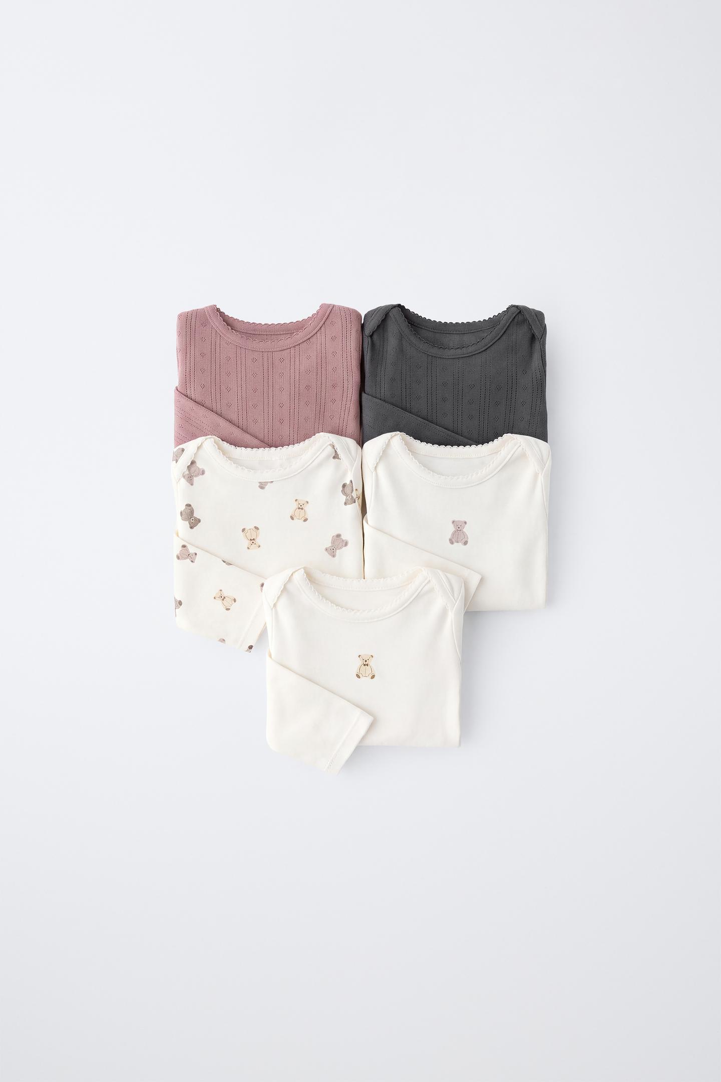 Боди Bear для детей, 5 шт. — Zara, цвет: Розовый