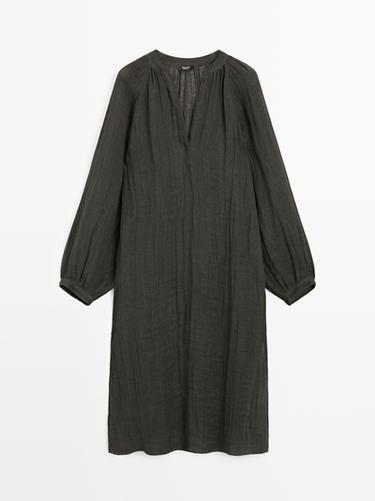 Zara Flowing 100% linen long oversize blouse - 892 - Image 0