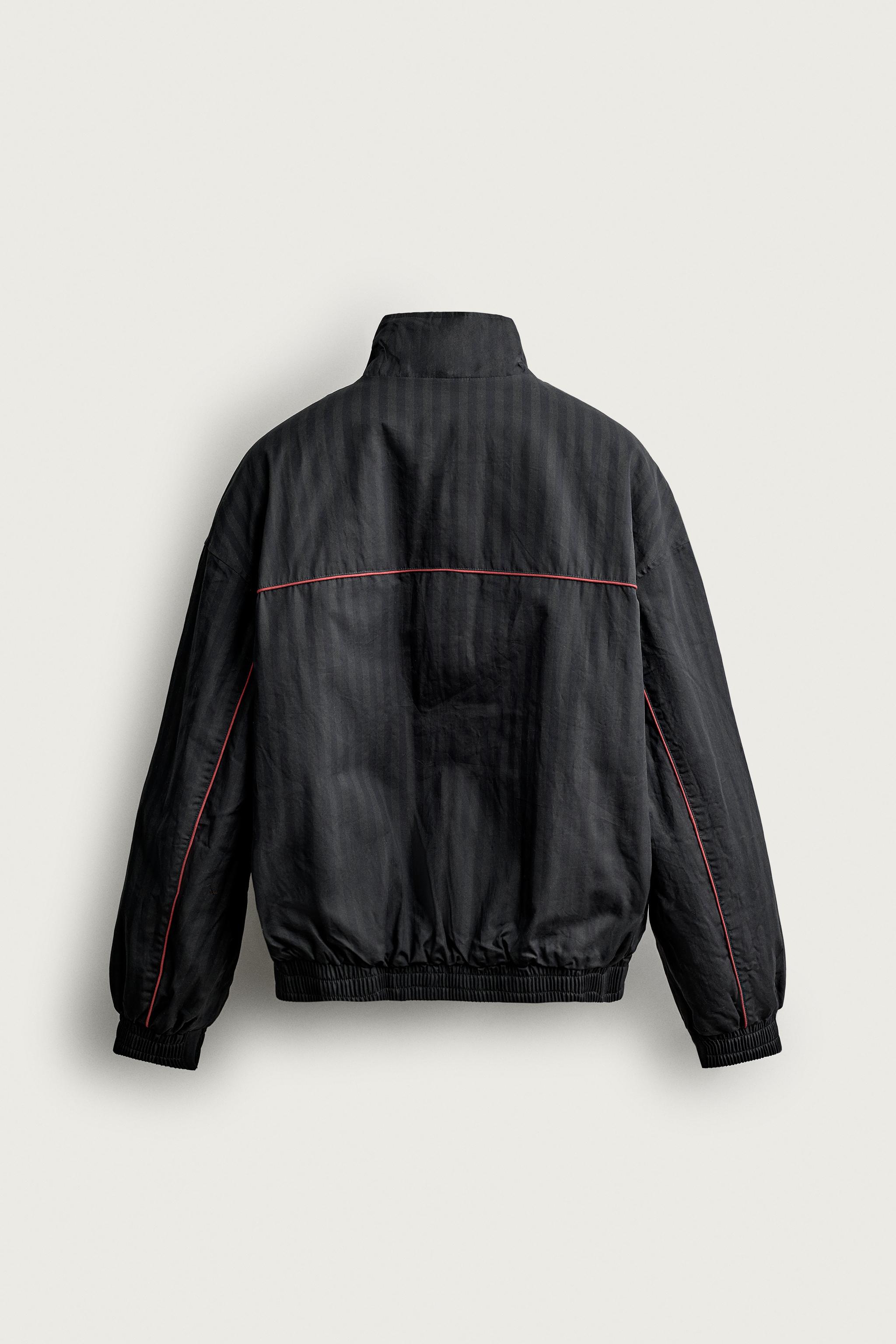 QUILTED STRIPED PATCH JACKET - Gray / Blue | ZARA United States